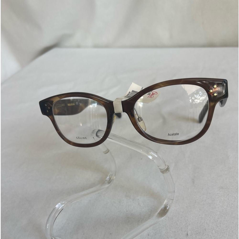 CELINE Womens CL41437/F 07B Oval Eyeglasses Frames Tortoise Brown 51 20 150 New